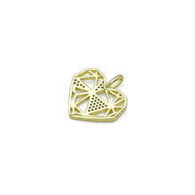 Load image into Gallery viewer, Gold Clear CZ Geometric Diamond Heart Shape Charm Pendant, Sku#LK983