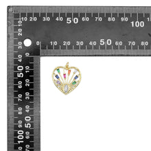 Load image into Gallery viewer, Colorful Clear CZ Eye Baguette CZ Heart Shape Charm, Sku#LX435