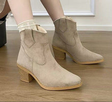 Load image into Gallery viewer, Women's Retro Sock Bootie | Pointed Toe Slip-On | Mid Heel