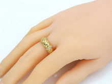 Load image into Gallery viewer, Gold Twisted Chuny Ring, CZ Pave Ring, SKU#X214