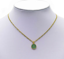 Load image into Gallery viewer, Gold Round Coin Gemstone Charm, Sku#LY13