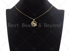 Load image into Gallery viewer, CZ Micro Pave Gold Leopard On Round Ring Shape Pendant, Jaguar Animal Charm, Panther Pave Pendant, Gold plated,18mm, Sku#LK82