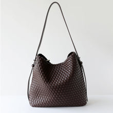 Load image into Gallery viewer, Large-Capacity Woven Bucket Shoulder Bag – Retro Commuter Underarm Bag