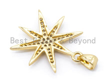 Load image into Gallery viewer, CZ Micro Pave Star Pendant/Charm,Cubic Zirconia Paved Charm, Necklace Bracelet Charm Pendant, 28x20mm, sku#F154