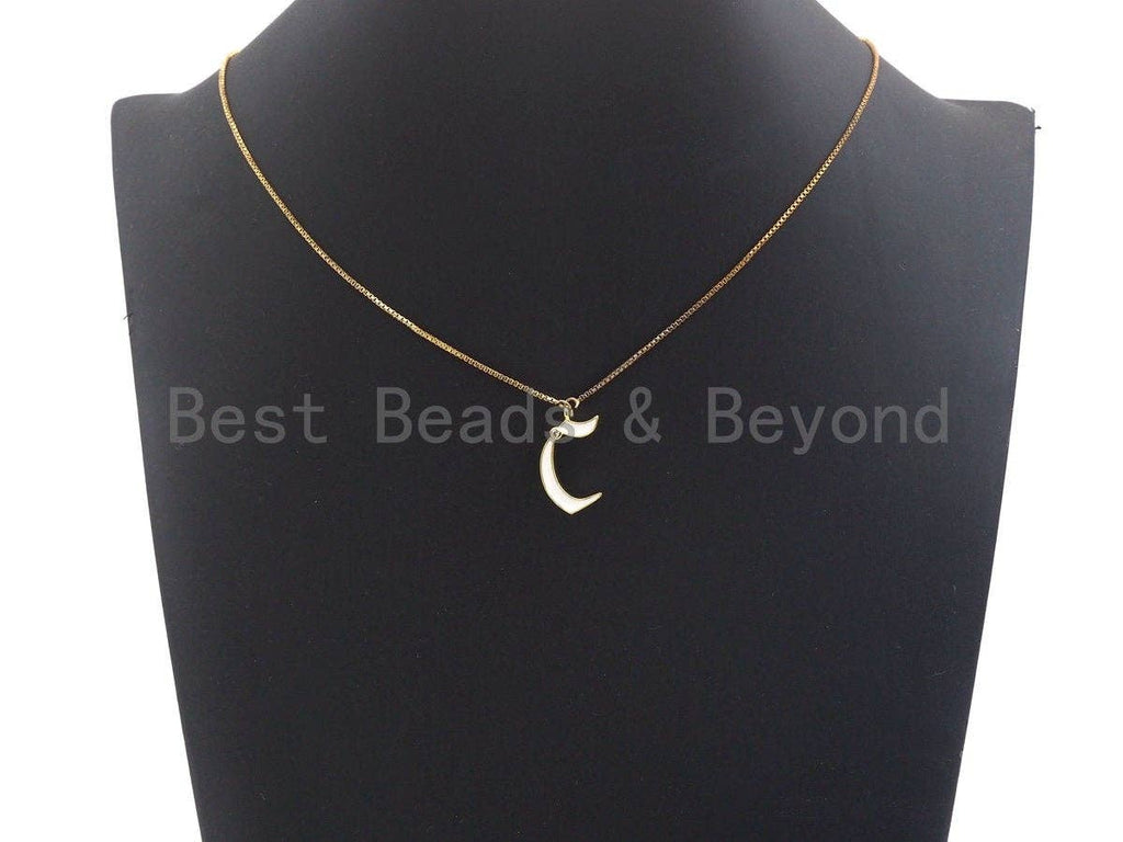 Enamel pave alphabet letter, Alphabet Charms, Initial Alphabet Letters, Custom Naming Pendants, Initial Letter c Pendant, 14x23mm,sku#B123