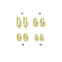 Load image into Gallery viewer, Plain Gold Oval Shape Everyday Hoop Earrings, Sku#LD742