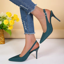 Load image into Gallery viewer, Women's Pointed Toe Buckle Stiletto Sandals | PU Upper Open-Toe High Heels