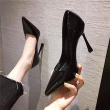 Load image into Gallery viewer, Women's Pointed-Toe Patent Leather Stiletto Heels | Slip-On Dress Pumps