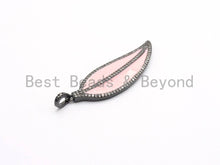 Load image into Gallery viewer, NEW Enamel Colorful Leaf Pendant,CZ Micro Pave Oil Drop Leaf pendant,Enamel pendant,Enamel Jewelry,14x48mm,sku#F619