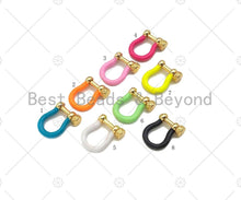 Load image into Gallery viewer, Enamel U Shape clasp, Enamel Buckle Clasp, White/Black/Royal Blue/Red/Pink Screw Clasp, Buckle Clasp, 14x18mm, Sku#K176