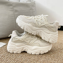Load image into Gallery viewer, Women's Thick-Soled Breathable Platform Dad Sneakers | Chunky Heel Lace-Up Casual Shoes