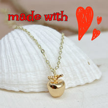Load image into Gallery viewer, Gold Apple Necklace Cute Teacher Gift Kawaii Dainty Fruit Jewelry