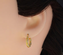 Load image into Gallery viewer, CZ Twisted Rope Huggie Hoop Earrings, Sku#B192