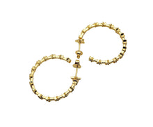Load image into Gallery viewer, CZ Multi Colorful Stars Hoop Earrings, O62