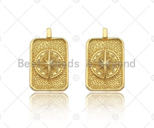 Load image into Gallery viewer, 18k Dainty Gold North Star On Rectangle Shape Pendant,Gold Medallion Charm,Necklace Bracelet Charm Pendant,16x26mm,Sku#LK289