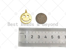Load image into Gallery viewer, Dainty Gold/Silver Smiley Cute Face Shape Pendant/Charm, Smiley Face Medallion Charm,Necklace Bracelet Charm Pendant,20x18mm, Sku#LK241