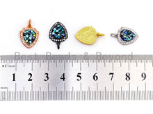 Load image into Gallery viewer, CZ Micro Pave Shield Shape Pendant with Abalone Shell, Cubic Zirconia CZ space Pendant,12x15mm,SKU#F416