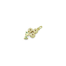 Load image into Gallery viewer, Colorful CZ Gold Silver Flower Charm Pendant, Sku#A465