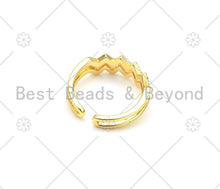 Load image into Gallery viewer, CZ Wave Line Shape Adjustable Ring, Sku#X253
