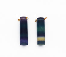 Load image into Gallery viewer, Gold Colorful Fluorite Cylinder Charm, Sku#LY02