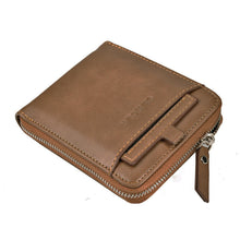 Load image into Gallery viewer, Men's Retro Multi-Card Zipper Wallet – PU Leather Slim Bifold with Coin Pocket