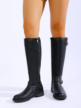 Load image into Gallery viewer, Women's Mid-Heel Straight-Leg Boots | PU Leather Side Zipper Square Heel – Sarah Express