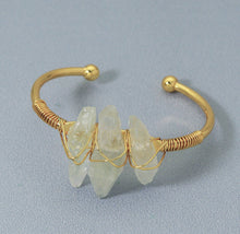 Load image into Gallery viewer, Amethyst Quartz Wire Wrapped Gold Cuff Bracelet, sku#LY05