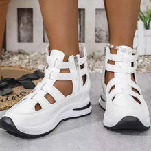 Load image into Gallery viewer, Women's Cutout Platform Sneakers | Low Heel PU Leather Shoes