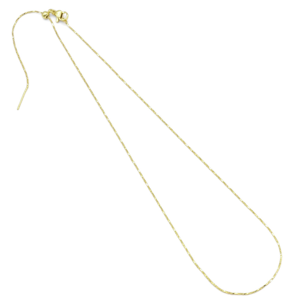Dainty Gold Twisted thin Adjustable Necklace, Sku#LD487ld588