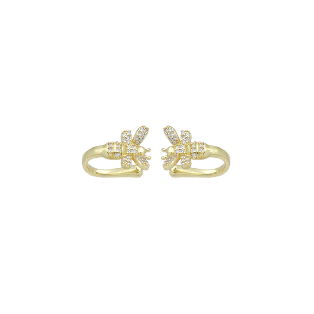 Gold CZ Bee Ear cuff, Sku#A304
