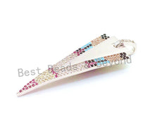 Load image into Gallery viewer, CZ Micro Pave Mixed Color Triangle Pendant with Diamond Bail, Cubic Zirconia Pendant,17x41mm, sku#F9