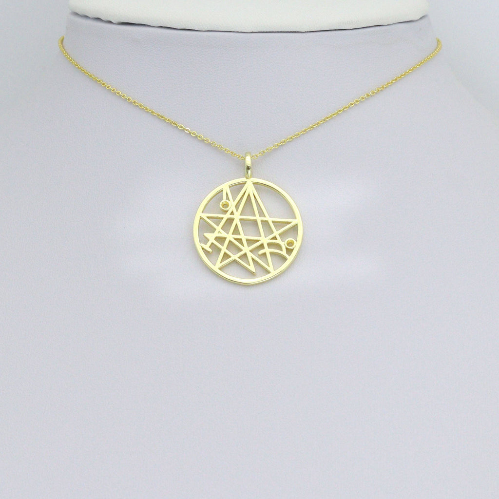 Filigree Star Round Charm Pendant, Sku#LK1196
