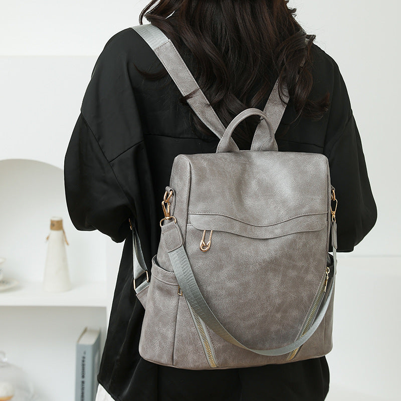 Women's Soft PU Leather Shoulder Bag – Waterproof Crossbody with Multi-Pocket Organizer | Black, Brown, Coffee, Gray
