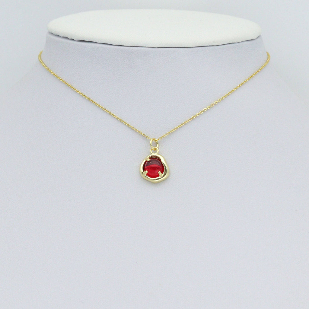 Various Color Stone Round Shape Charm Pendant,Sku#LD736
