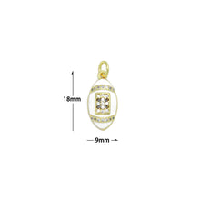 Load image into Gallery viewer, CZ White Enamel Baseball Charm Pendant, Sku#LK1162