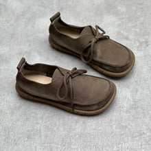 Load image into Gallery viewer, Women's Retro Leather Lace-Up Flats - Genuine Cowhide Casual Shoes