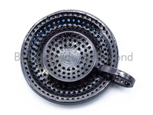 Load image into Gallery viewer, CZ Turquoise Cobalt Micro Pave Round Pendant, sku#L50