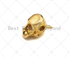 Load image into Gallery viewer, CZ  Micro Pave Skull Spacer Beads, Micro Pave Cubic ZirconiaBeads, Monster Head Beads, Large Hole Beads, Men's Jewelry Findings, sku#LK93