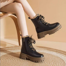 Load image into Gallery viewer, Women's Fleece-Lined Chunky Heel Dr. Boots | Sequin Mid-Calf Side Zipper