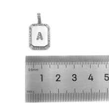 Load image into Gallery viewer, Silver Initial Tag Letter Charm, CZ A - Z Alphabet Letter, SKU#ML75