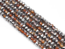 Load image into Gallery viewer, Half Silver-Plated Agate Rondelle faceted Beads, 4x6mm/5x8mm, Sku#UA282