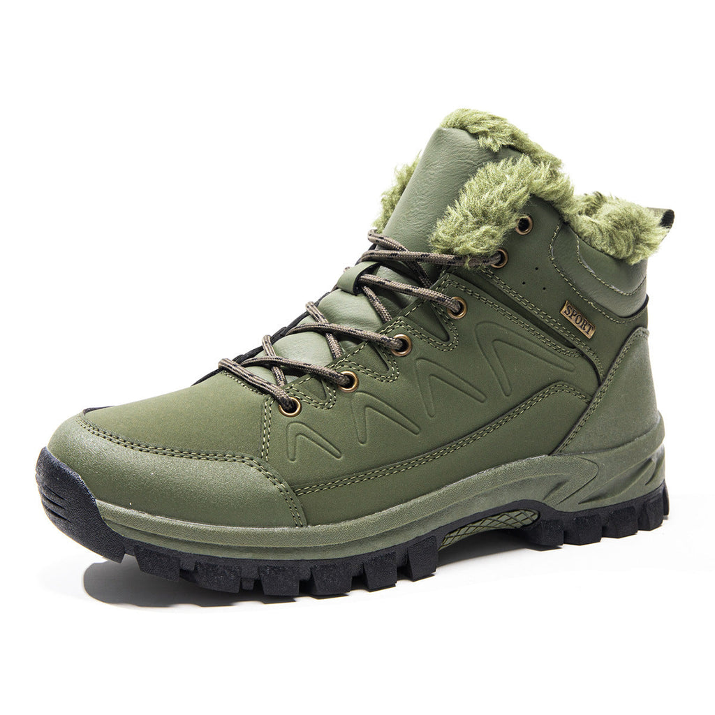 Men's Plus-Size High-Top Fleece-Lined Thermal Shoes | Warm Winter Cotton Sneakers