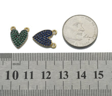 Load image into Gallery viewer, Colorful CZ Gold Heart Charm, Sku#LK772