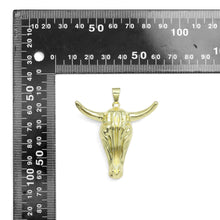Load image into Gallery viewer, Big Gold Ram Ox Head Charm, Sku#LK930