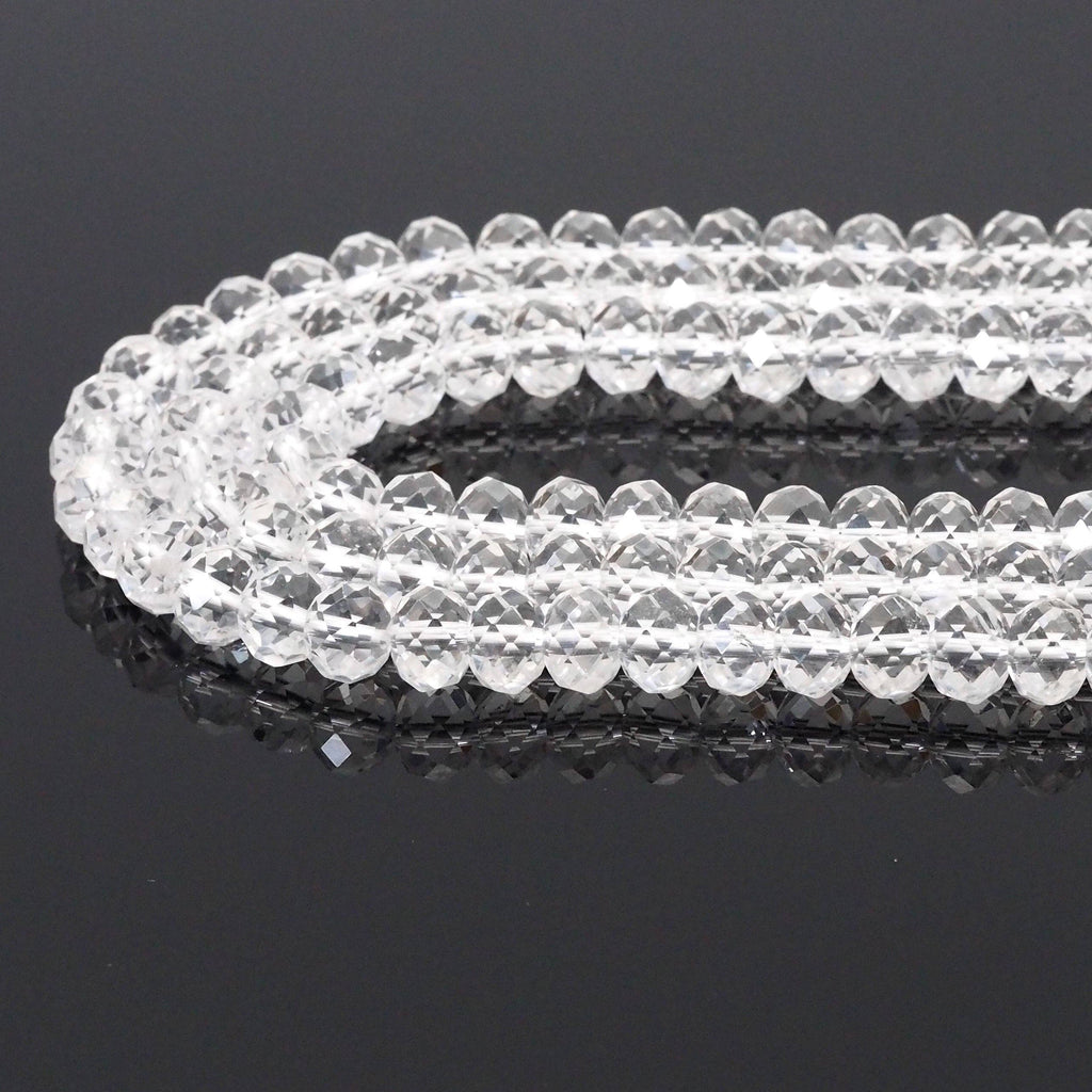 Genuine Quartz Rondelle Faceted Beads, 4x6mm/4x8mm. Sku#U1593