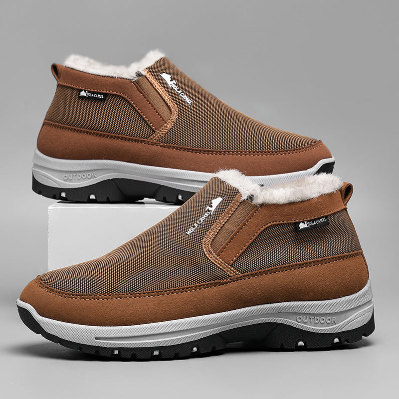 Men's Snow Boots | Non-Slip Fleece Lined Warm Winter Cotton Shoes