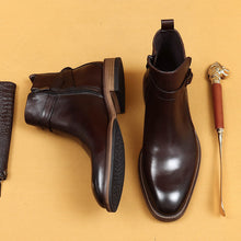 Load image into Gallery viewer, Men's Genuine Leather Ankle Boots - Business Formal Square Toe