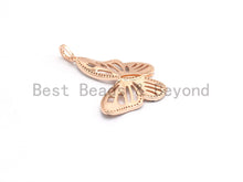 Load image into Gallery viewer, Large CZ Micro Pave Butterfly Pendant, sku#F557