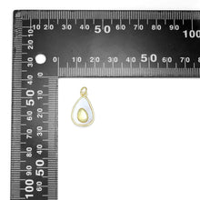 Load image into Gallery viewer, CZ Pave Mother of pearl Gold Avocado Drop Shape Charm Pendant, Sku#LK953