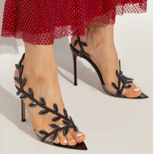 Load image into Gallery viewer, Women's Pointed Toe Stiletto Heels | Microfiber High Heel Sandals